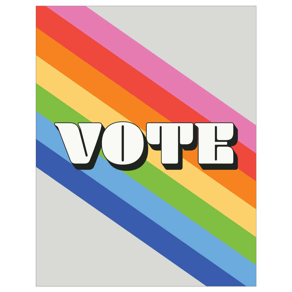 Vote Rainbow Magnet and Greeting Card