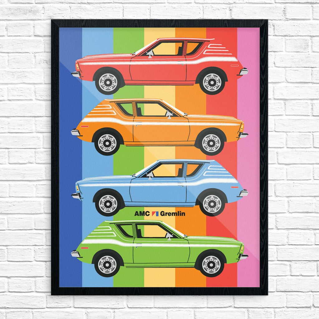 AMC Gremlin Car Colorful Collage print