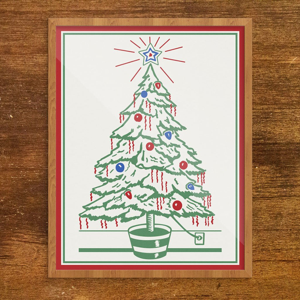 Plugged In Christmas Tree Print