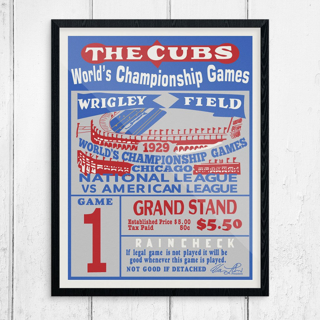 The Cubs 1929 World Series Game 1 Ticket Print