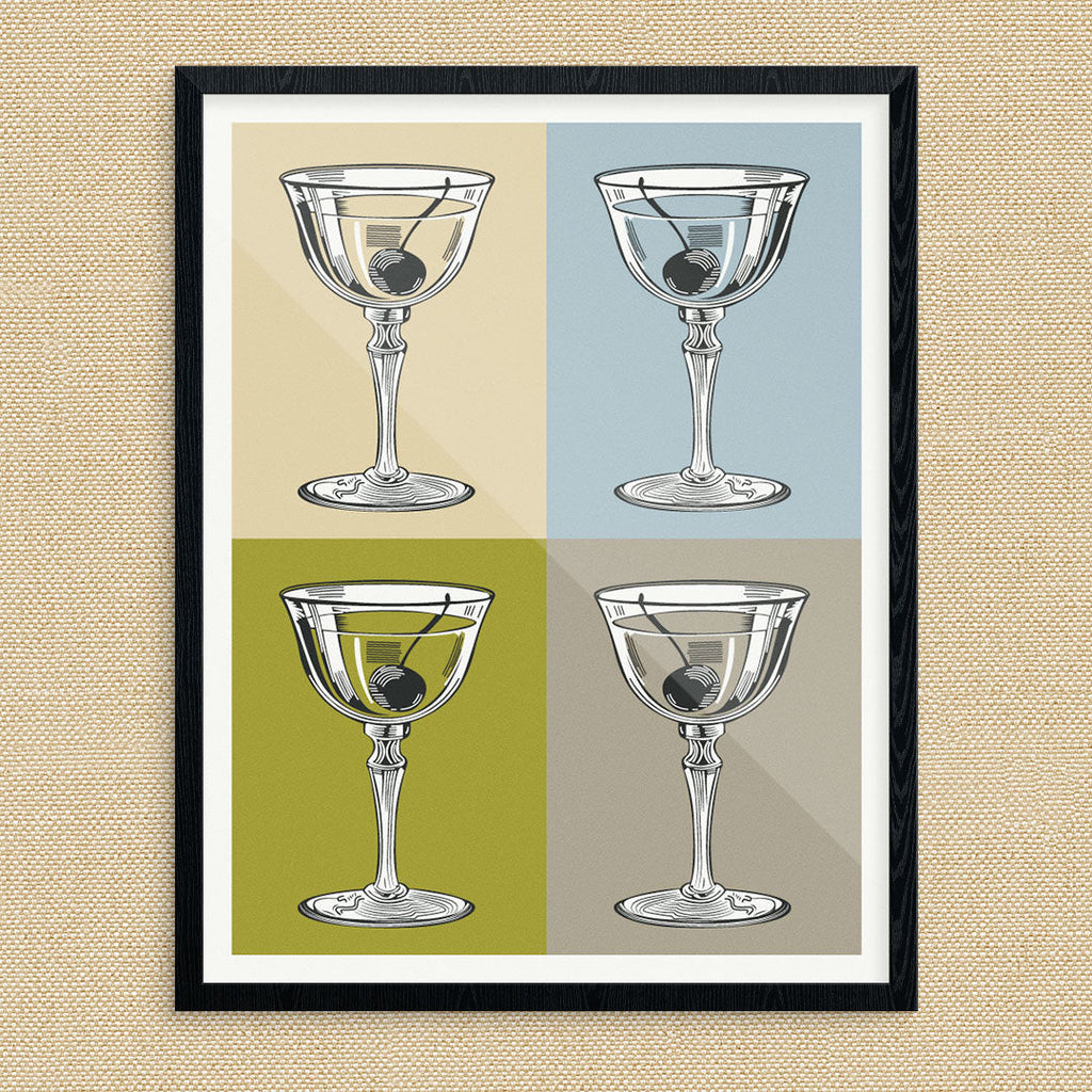 Classic Bourbon Manhattan Collage Print
