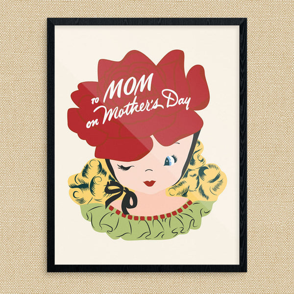 To Mom on Mother's Day Red Rose Print