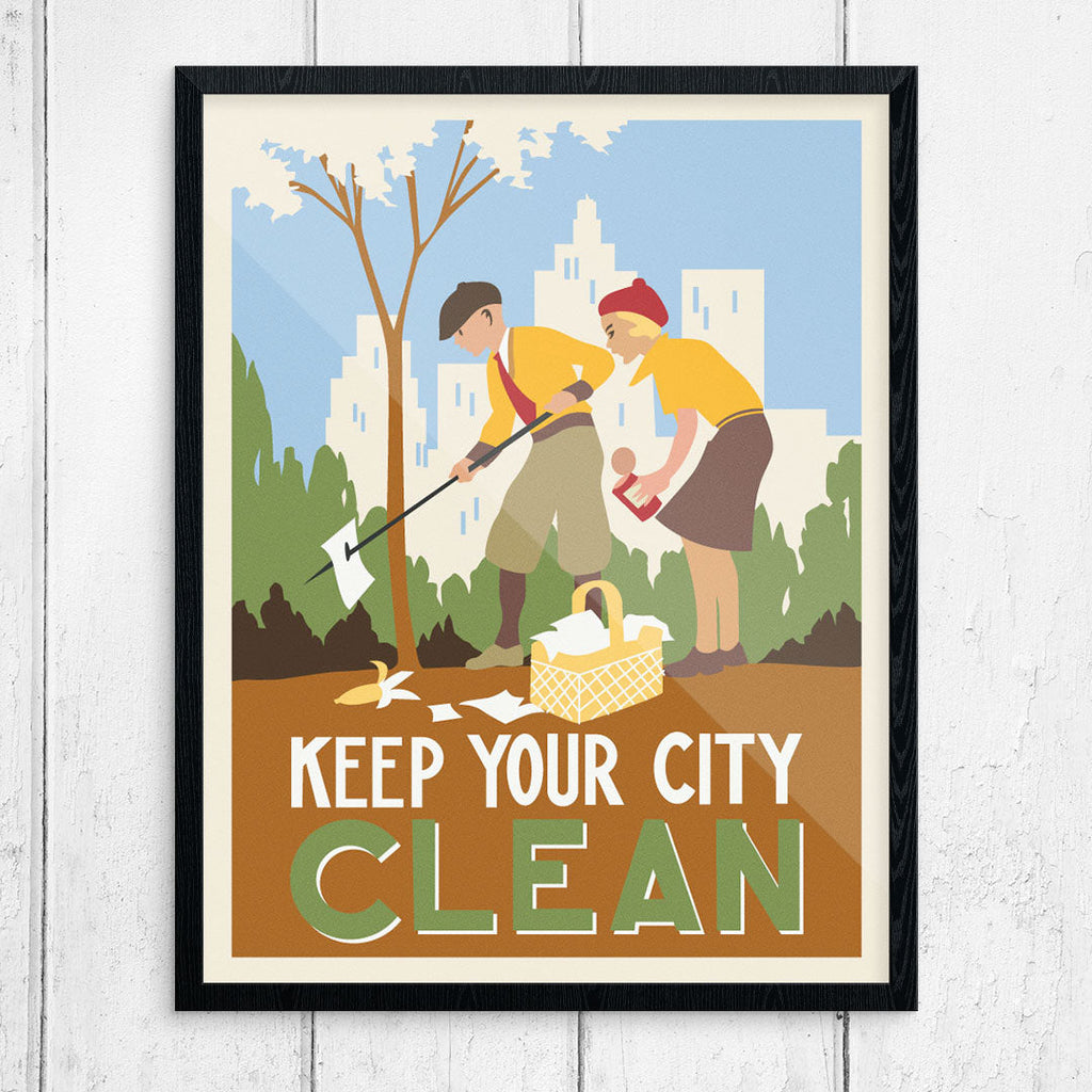 Keep Your City Clean WPA Style Print