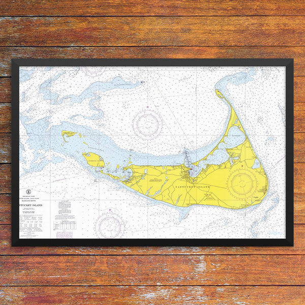 Nantucket Island Nautical Chart 12 x 18 Print