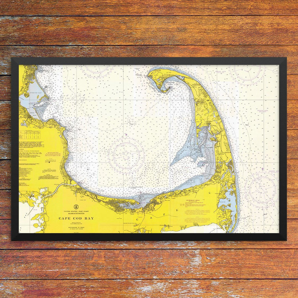 Cape Cod Bay Nautical Chart 12 x 18 Print