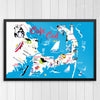 Cape Cod 50's Colorful Map 11 x 14 Print