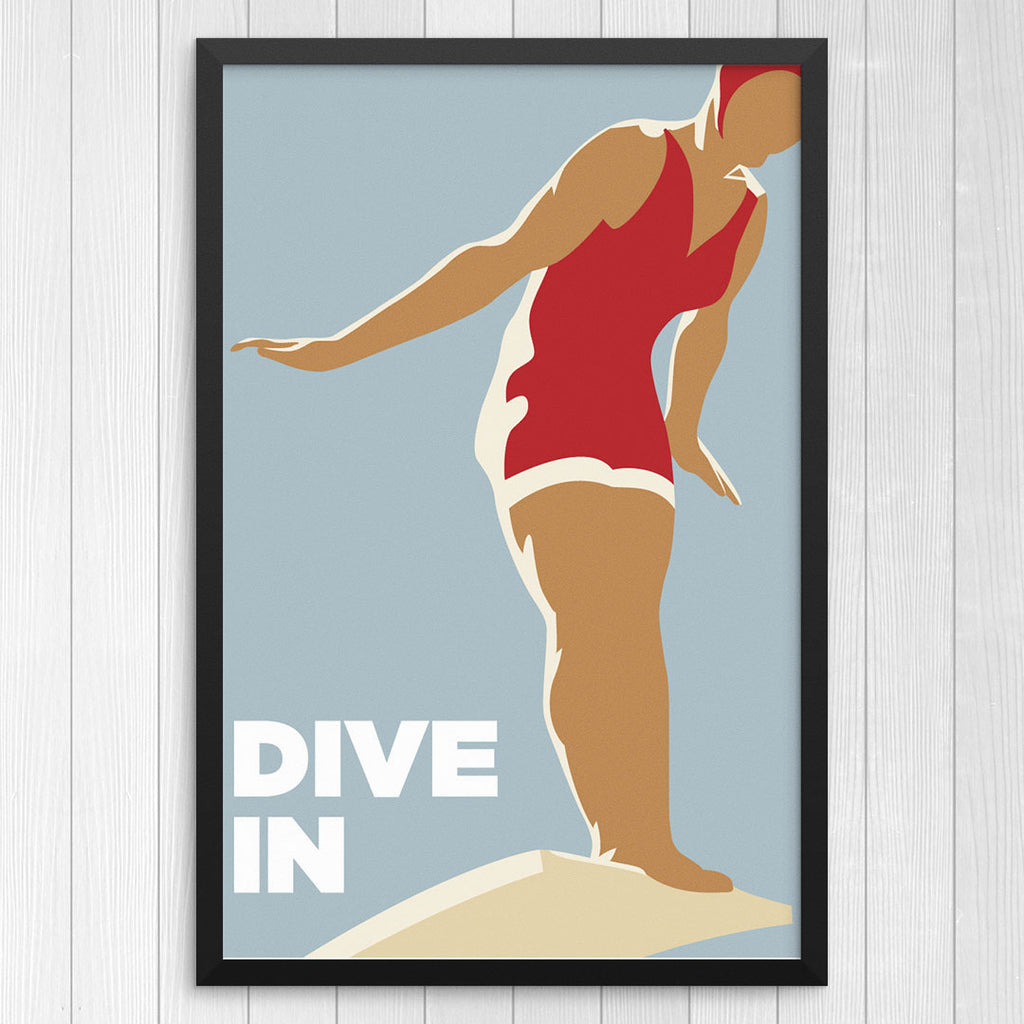 Dive In Woman Diver 12 x 18 Print