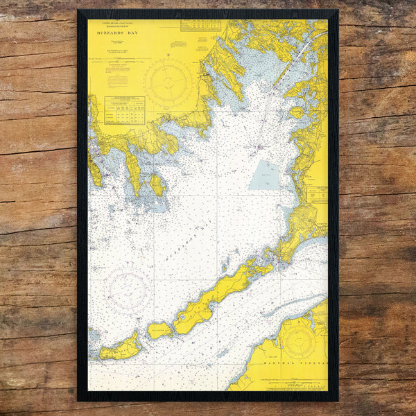 Buzzard's Bay Nautical Chart 12 x 18 Print