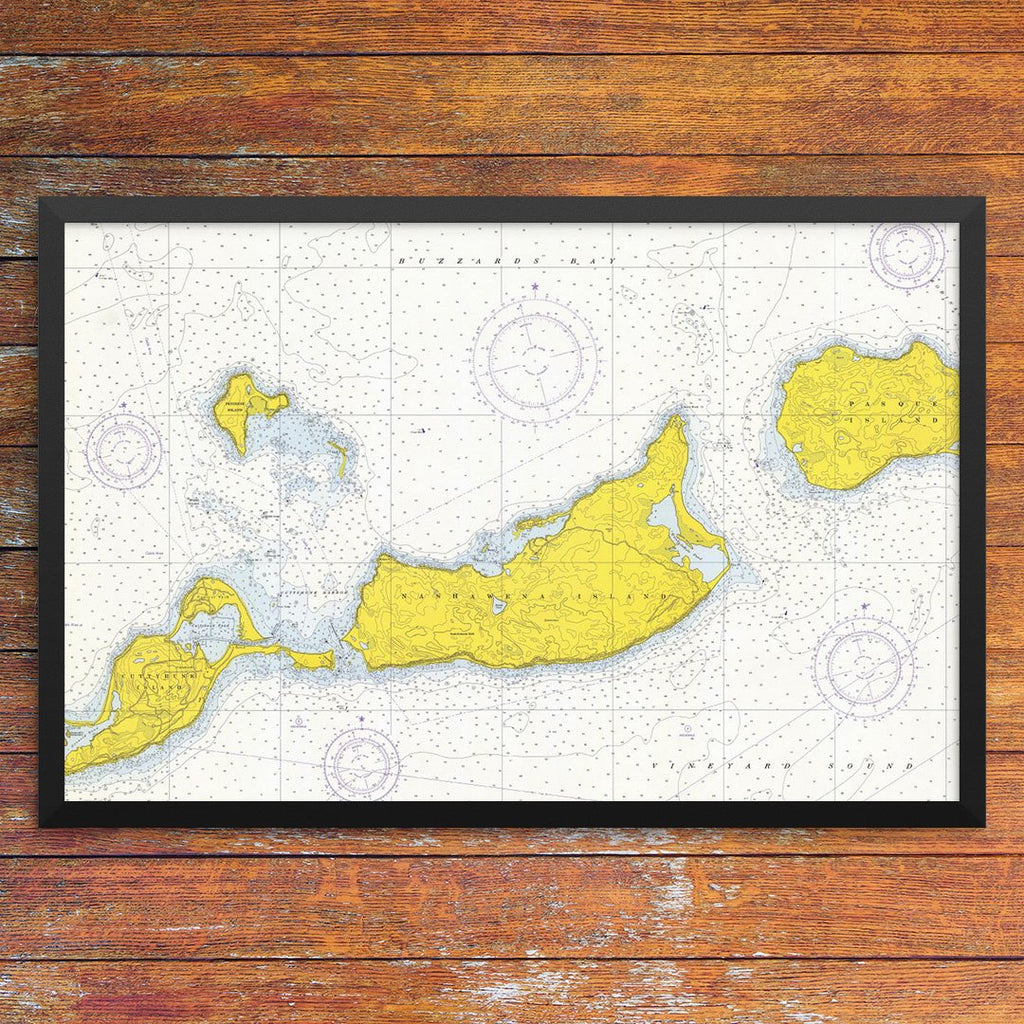 Cuttyhunk & The Elizabeth Islands Nautical Chart 12 x 18 Print