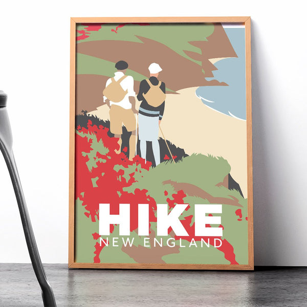Hike New England Seaside Hikers 12 x 18 Print