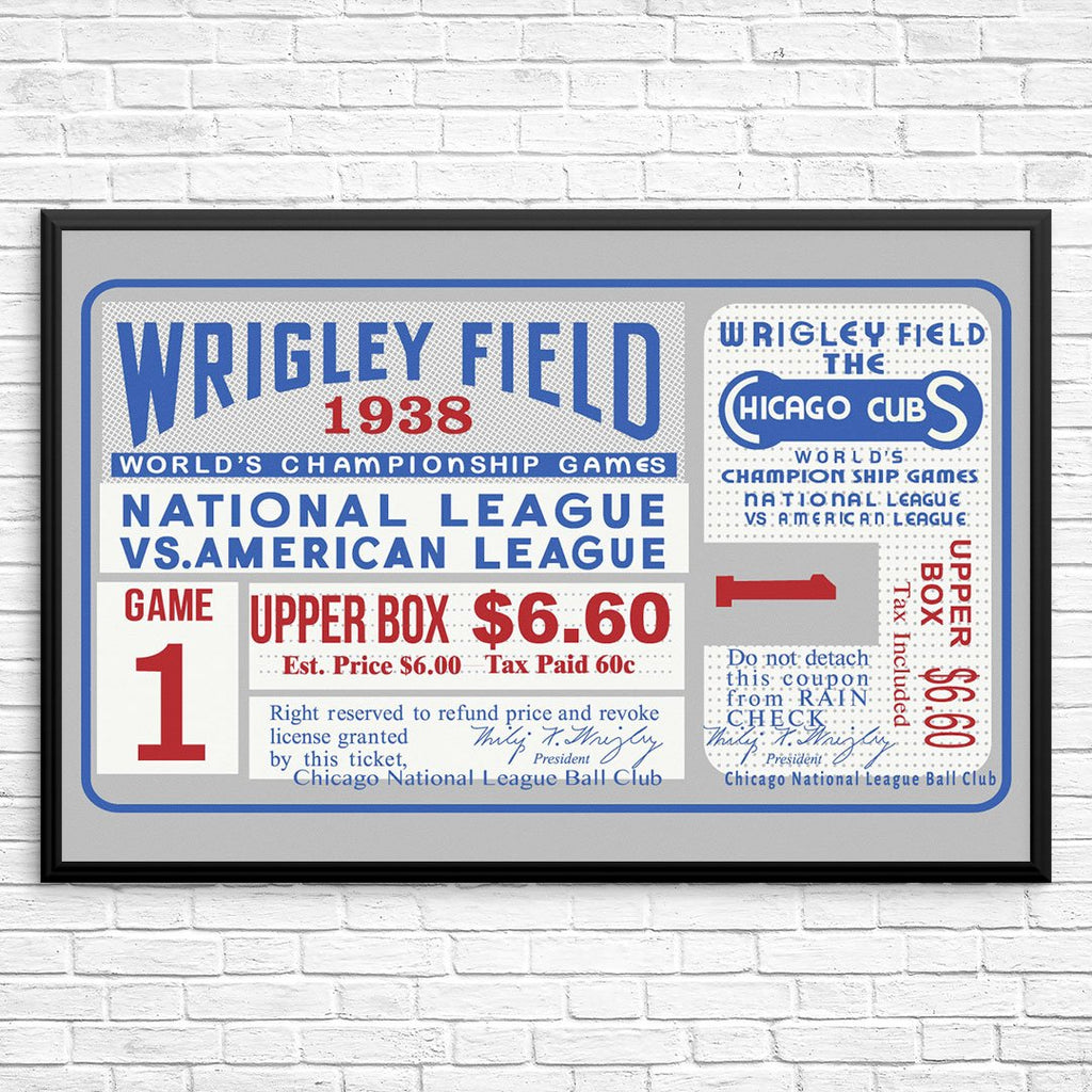 Wrigley Field 1938 World Series Game 1 Ticket Print
